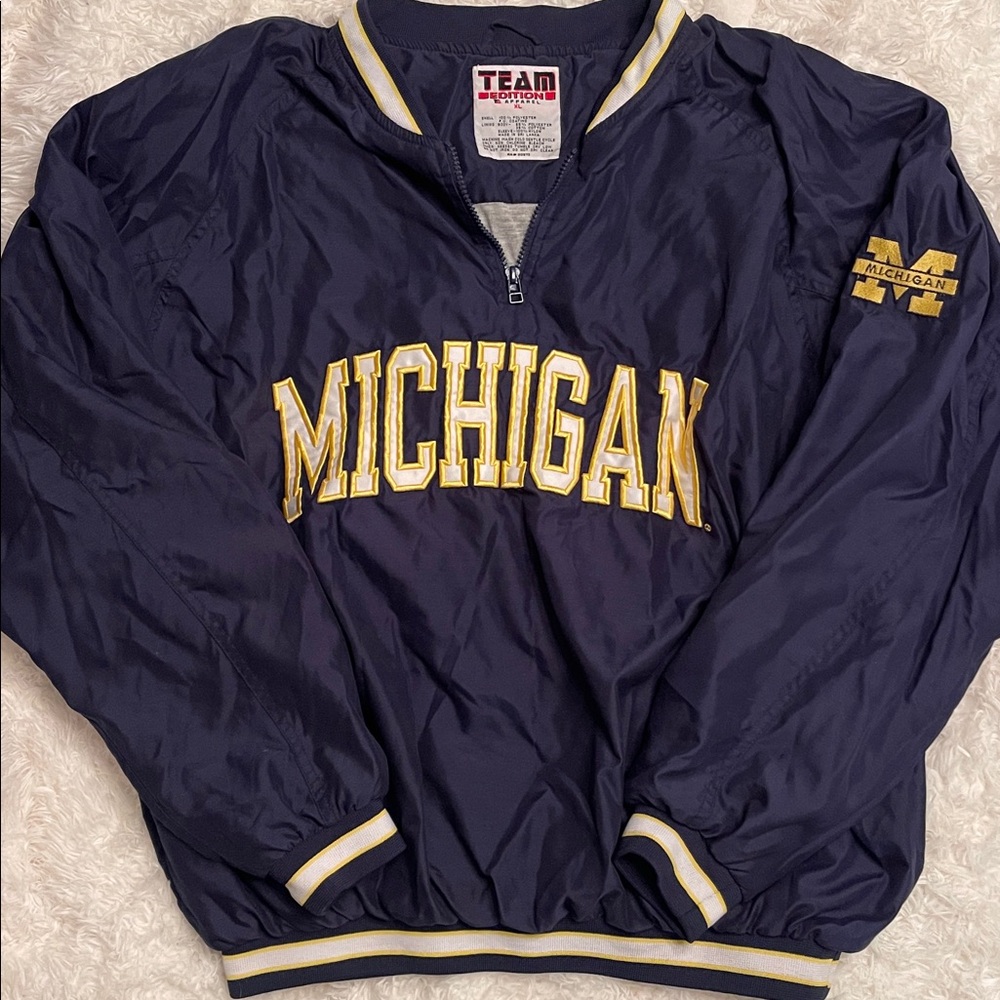 Men’s Vintage Michigan Team Edition Navy Pullover Jacket